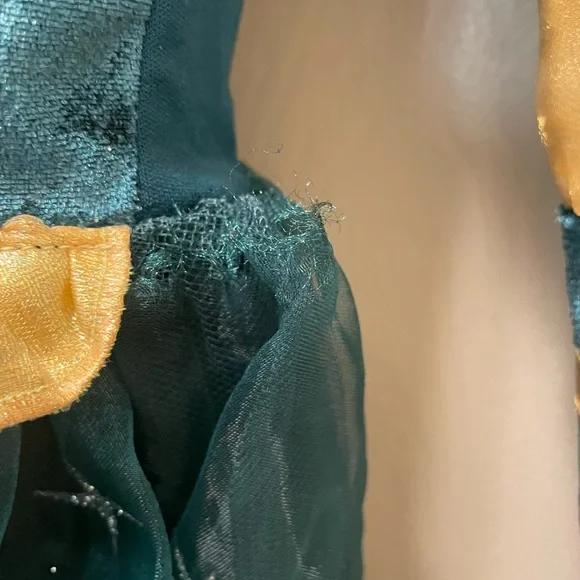 Disney Store Dress Merida Brave Pixar Tulle Ruffled Hem Dress Up Costume 7/8 Kid - Picture 9 of 9